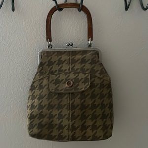 Unique Fossil Bag with Wooden Handle